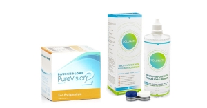 PureVision2forAstigmatism6lenzenSolunateMulti-Purpose400mlmetlenzendoosje