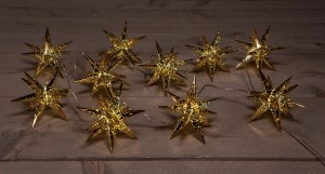 10PcsGold3DStar12cm10LedWarmWhite15M-Annascollection