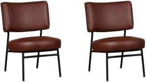 Setvan2DonkercognaclerenmoderneretrofauteuilsRondo-GranadaleerCognacdonkercognacleer