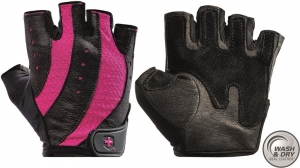 HarbingerWomensProWashDryFitnessHandschoenen-ZwartRoze-L