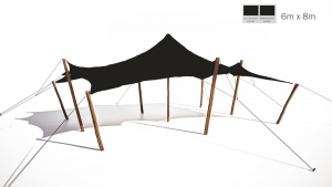 Stretchtent6x8zwart-Nomadikstretch