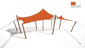 Stretchtent6x6oranje-Nomadikstretch