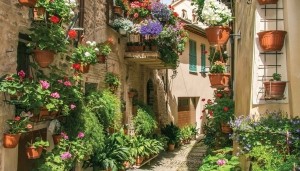 Bloemenstraat130x70cmTuinschilderijCustomize-it-Customizeit