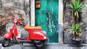 Scooterrood130x70cmTuinschilderijCustomize-it-Customizeit