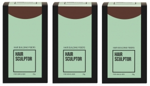 HairSculptorHairBuildingMiddenbruinFibres3stuks25gramVOORDEELPAKKET