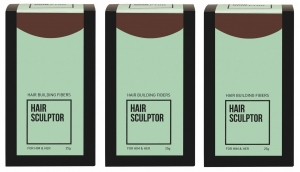 HairSculptorHairBuildingMiddenbruinFibres3stuks25gramVOORDEELPAKKET
