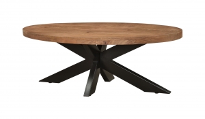 LivingfurnOvaleSalontafelSturdyMangohout130x70cm-Ovaal