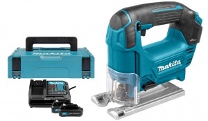 MakitaJV101DSME108VLi-IonSchuifaccuDecoupeerzaagSet2x40AhAccuInKoffer-D-greep