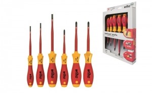 Wiha3201K6016-deligeSoftFinishSlimFixVDESchroevendraaierset-SleufPhilipsPozidrive