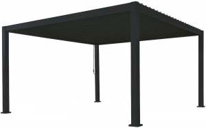 PatioCovervierkantLRotaGazebo300x400h250cmMattroyalgreyoverkappingpergolaSuns-Suns