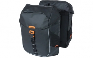 DubbelefietstasBasilMilesTarpaulin-34liter-ZwartOranje