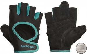 HarbingerWomensPowerStretchbackFitnessHandschoenen-ZwartBlauw-L