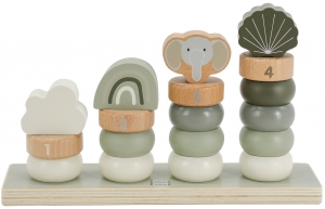 LabelLabelOlijfgroenHoutenStapelringen