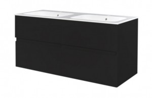 BestDesignBoraBlackgreeplooswastafelmeubelmet4ladenzonderwastafelmatzwart120cm