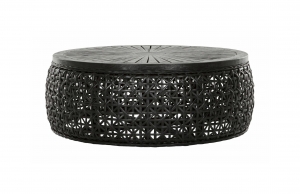 MUSTLivingSalontafelRiminiRotanenhout100cm-Zwart-Rond