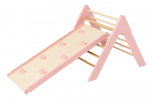 LunaToysRozeHoutenKlimrekmetGlijbaan