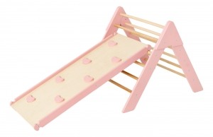 LunaToysRozeHoutenKlimrekmetGlijbaan