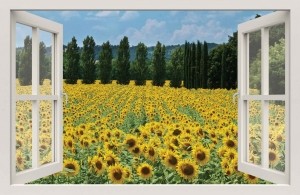 RaamZonnebloem140x90cmTuindoek-Customizeit
