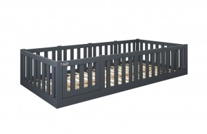 MontessoriVloerbedLuna90x200Metdeur-Antraciet