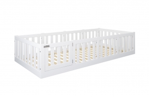 MontessoriVloerbedLuna90x200Metdeur-Wit