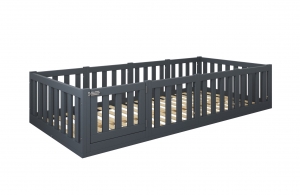 MontessoriVloerbedLuna90x200Metdeur-Antraciet