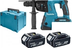 MakitaDHR264RM236V2x18VLi-IonAccuSDS-plusCombihamerSet2x40AhAccuInKoffer-25J