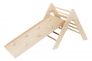 LunaToysNaturelHoutenKlimrekmetGlijbaan