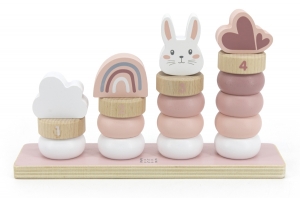 LabelLabelRozeHoutenStapelringen