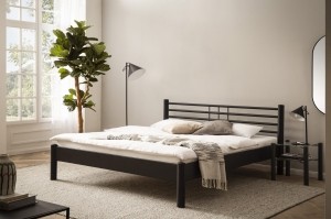 TwijfelaarmetalenbedMia140x200cm-Zwart