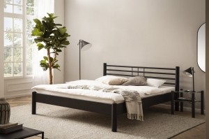 TwijfelaarmetalenbedMia140x200cm-Zwart