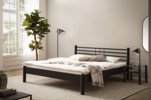 TwijfelaarmetalenbedMia140x200cm-Zwart