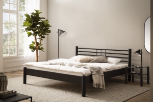 TwijfelaarmetalenbedMia140x200cm-Zwart