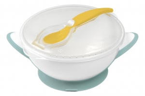 BabyOnoGroenGeelKommetjemetZuignapLepel