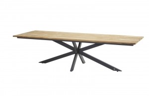 MinervaTafelframeAntraciteMetTafelbladRobustoTeak280x95cm-4so