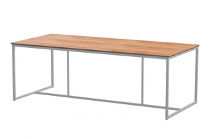 QuatroTafelframeFrostGreymetTeakTafelblad220x95cm-4so