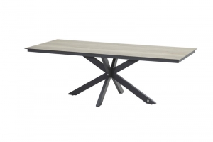 MinervaTafelframeAntracitemetHPLTeakPatternTafelblad220x95cm-4so