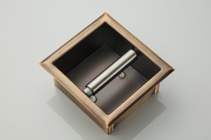 SaniclearAntiqueinbouwtoiletrolhouderzonderklepverouderdmessing
