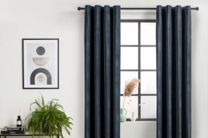 LifaLiving-FluwelenGordijnen-150x250cm-DonkerGrijs-Verduisterend