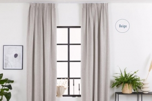 Lifa-Living-BeigeLuxeGordijnen-Verduisterend-Polyester-met10Ophanghaken-150x260cm