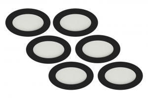 LEDInbouwspot5WZwartRondWarmWitWaterdichtIP656-Pack