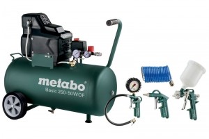 MetaboBasic250-50WOFSetCompressorLPZ4Toebehorenset-1500W-8Bar-50L-100Lmin