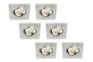 InbouwspotLED3WVierkantKantelbaarAluminiumDimbaar6-Pack