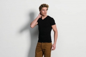 SlaterStretch2packT-shirtV-halsZwart2XL