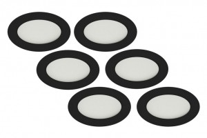 LEDInbouwspot5WZwartRondWarmWitWaterdichtIP656-Pack