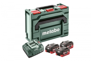 Metabo68506900018VAccuStarterset3x55AhLiHDAccuOpladerInMetaBox