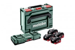 Metabo68514300018VLi-IonAccuStarterset4xLiHD10AhDuoladerASC145InMetaBOX