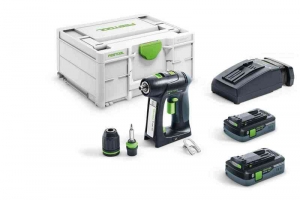 FestoolC18HPC40I-Plus18VLi-IonAccuSchroefboormachineSet2x40AhInSystainer-45Nm-40mm-Koolborstelloos
