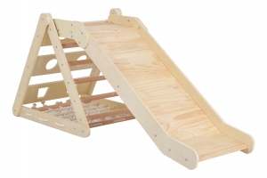 MoniToysMontessori3-in-1HoutenKlimrekmetGlijbaan