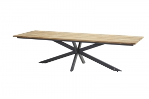 MinervaTafelframeAntraciteMetTafelbladRobustoTeak280x95cm-4so