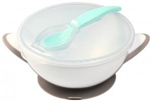 BabyOnoGrijsKommetjemetZuignapLepel